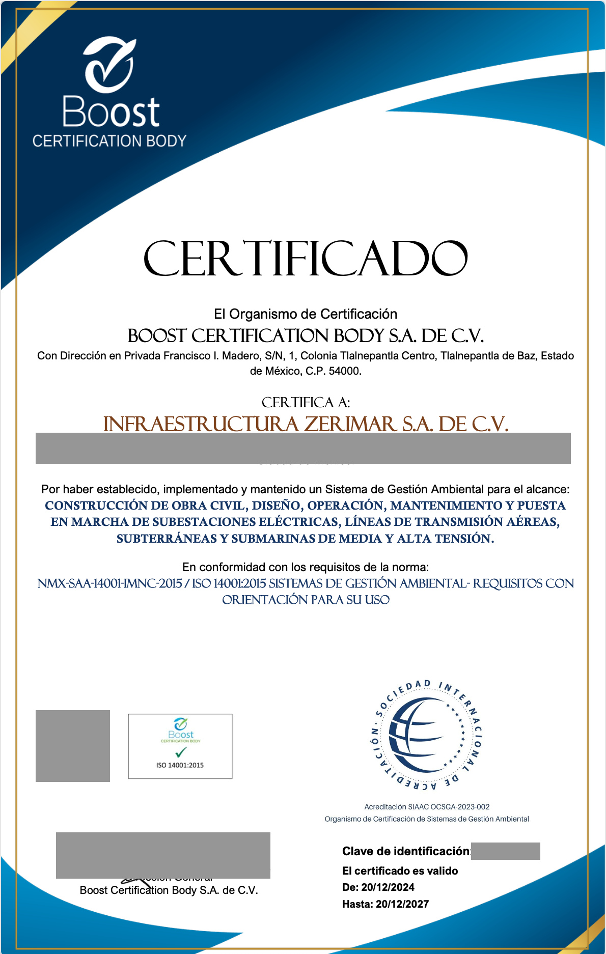 Certificación ISO 14001