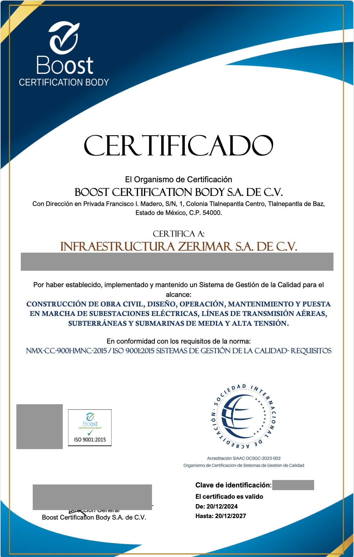 Certificación ISO 9001